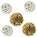 Wrapables Pom Poms Tissue, Gold, Set of 5