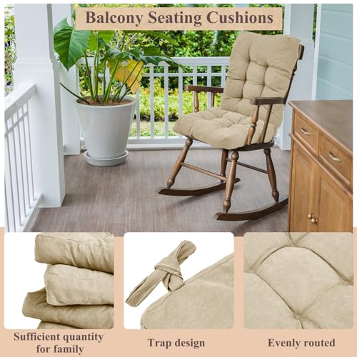 Image of Juexica Beige 17 x 17 Inch 4 Sets Outdoor Patio Chair Cushion