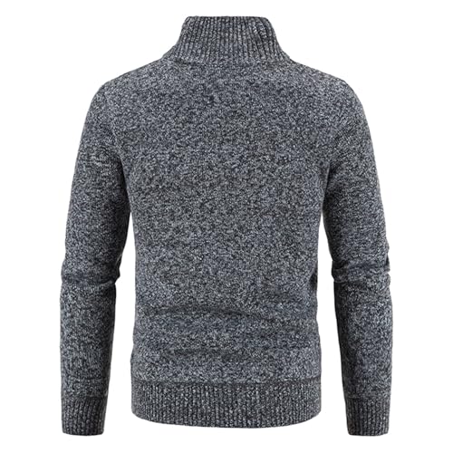 NATHGAM Men's Cardigan Sweater Slim Fit Stand Collar Cardigan Casual Heavyweight Cable Knit Full Zip Up Sweater with Pockets4