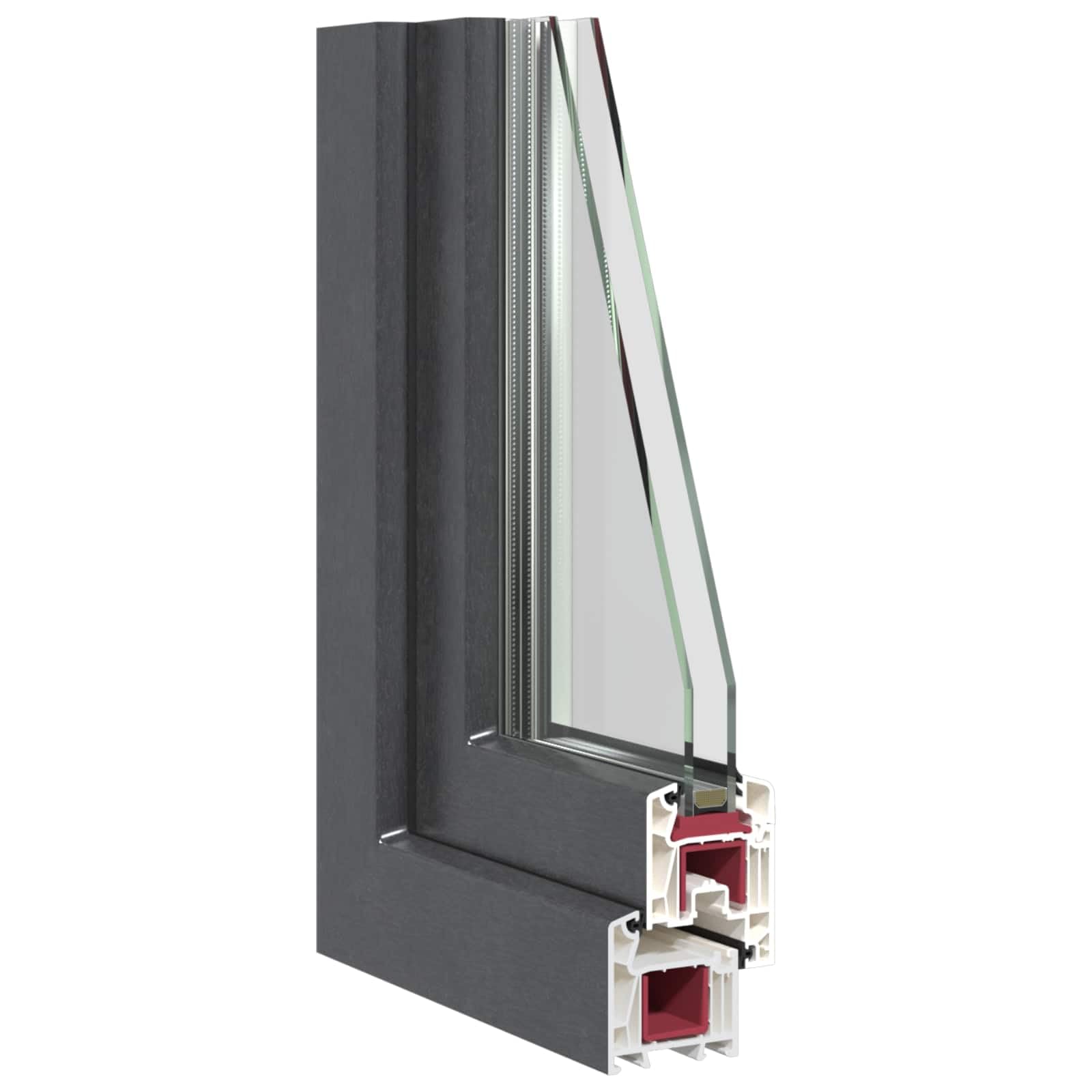 vidaXL Finestra per Soffitta RISOR 50 x 50 cm PVC e Vetro Antracite, Solaio, Isolamento Termico Moderno, Finestre Energy Efficient, Fissaggi in Vetro PVC Silenziati