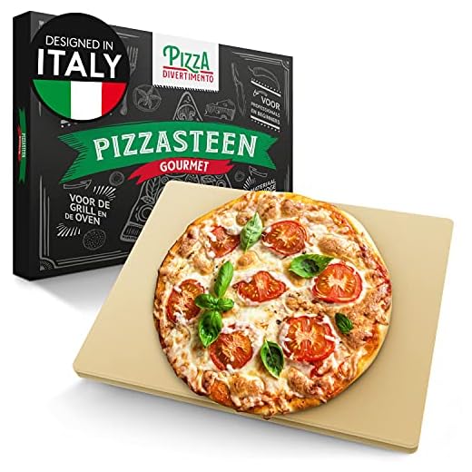 Pizza Divertimento Pizzasteen voor oven en gasgrill – pizzasteen van cordieriet – voor een knapperige basis en sappige vulling