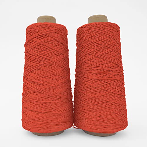 TEXTEX = Cuquillo Chain Thread. Yarn for Knitting and Crochet. Composition 100% Rayon. 1 Cone of 200grs and 600mts (Poppy Red) - Image 2