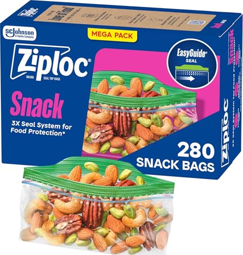 Ziploc Snack Bags, Food Storage, Easy Open & Close, 280 Count - image 1