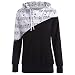 BeautyGal Women Casual Hoodies Sweatshirt Tops Two Tone Music Note Print Drawstring Pullover XL