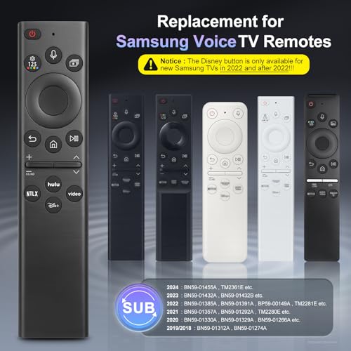 Image of Voice Remote for Samsung-TV-Remote Replacement, Universal for 2019-2024 Samsung Smart TV Remote Control with Voice Control.No Solarcell.2-Year Warranty.