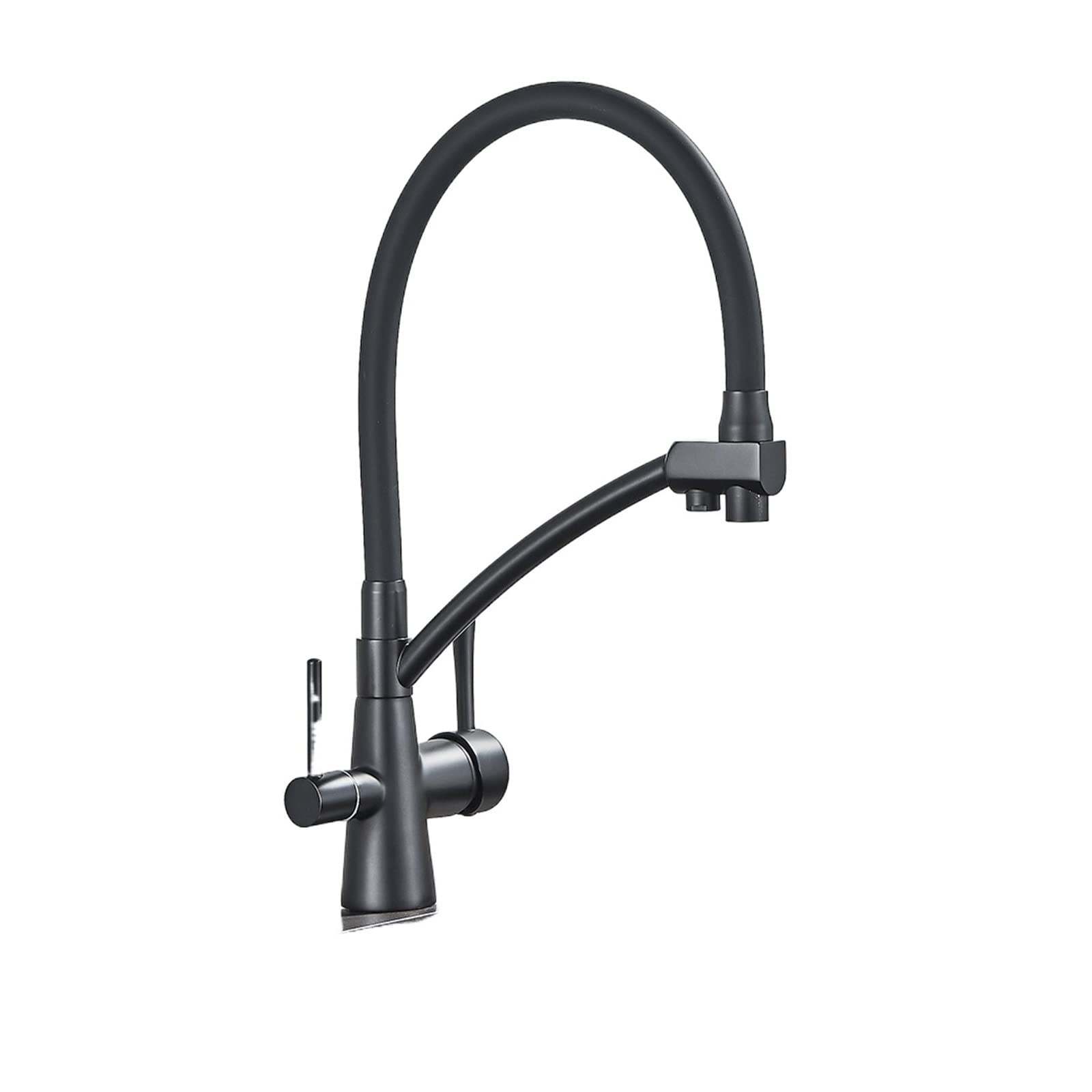 Inteligencia de Purificación de Frío Y Calor con Mango de Dos Manos Del Mezclador de Filtración de Agua Pura Del Grifo (Cepillado C), HJUYJIA, Negro mate a,