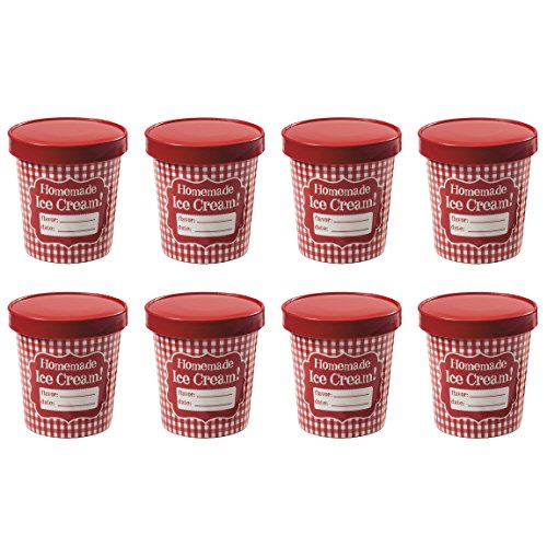 (8) Hamilton Beach 68750 1 Pint Ice Cream Storage Tubs