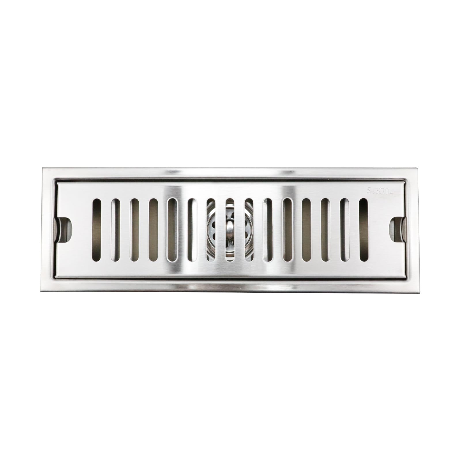 Drain de douche linéaire en acier inoxydable 304 Dnyta de 30,5 cm avec grille argentée premium