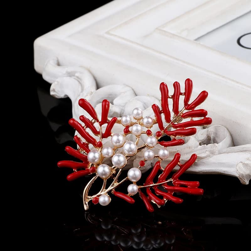 Broche en perles de corail pour sublimer vos vêtements
