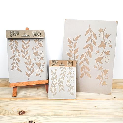 NAKLEO Painting Stencil for Crafts A5 15x21cm, Leaves Mini Border Pattern - Image 4