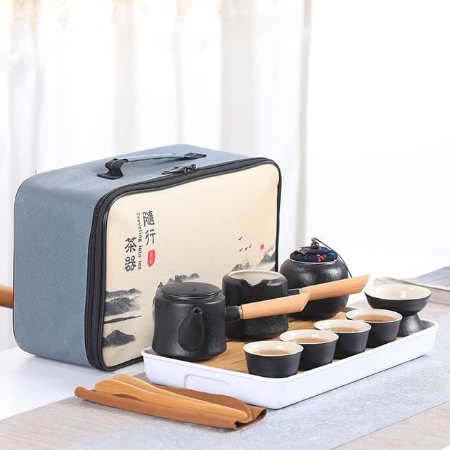 Przenośny ceramiczny zestaw do herbaty chińska herbata kung fu czajniczek podróżny na zewnątrz herbata filiżanka do herbaty z torbą kubek do herbaty ceremonia herbaty kubki na prezent
