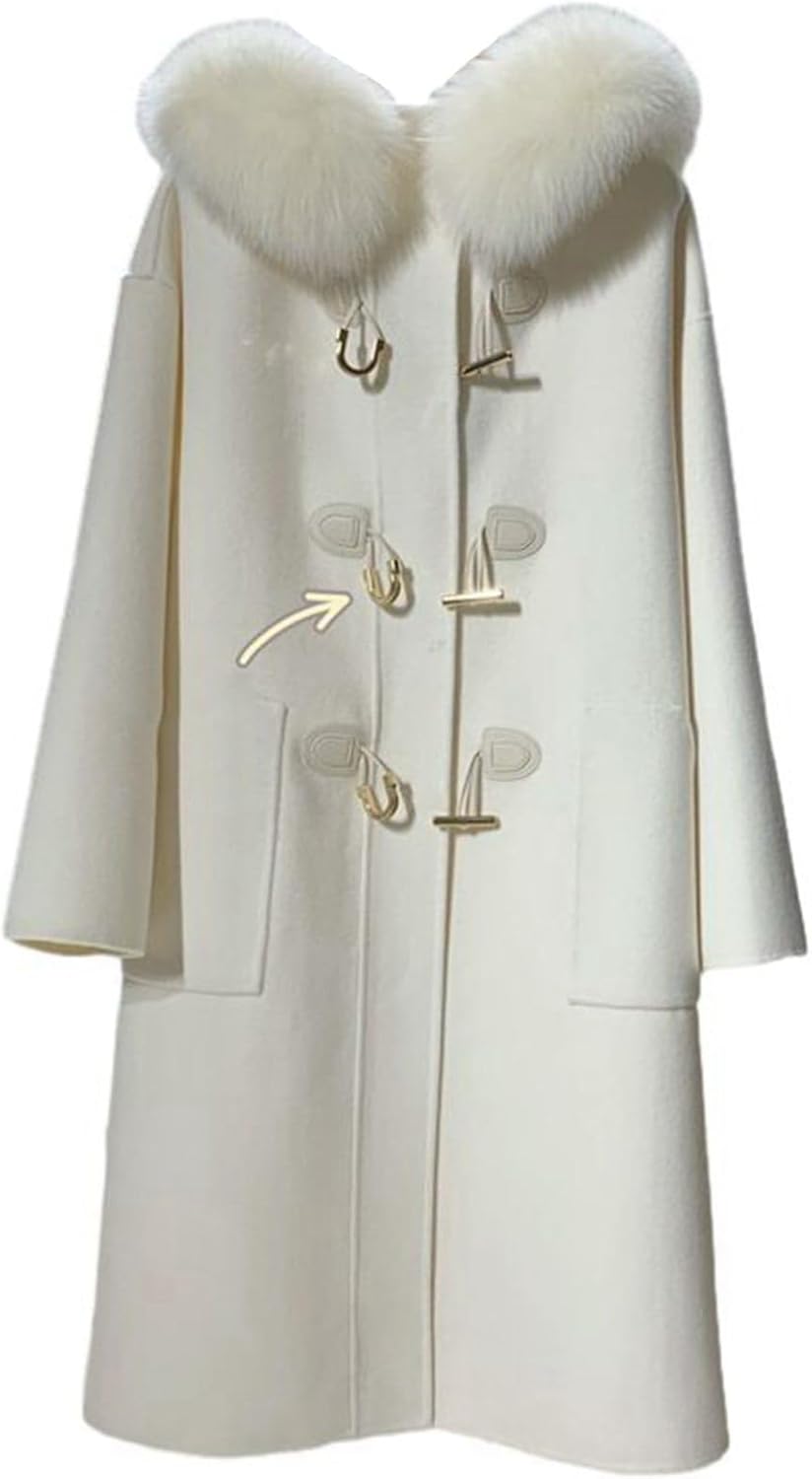 [ＢＡＧＡＤ] ウール100％ラシャコート レディース ダッフルコート ファーコート もこもこ ロング 秋冬服 防寒対策 女性らしい