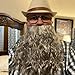 JBCHUCI Men Long Curly Wizard Beard with Elastic Band, Old Man Fake Long Beard Costume for Theater Cosplay, Halloween and Christmas Party (Grey)