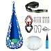 Produktbild Greensteel Kids Pod-Schaukelsitz mit Beschlagsätzen und Drehwirbel, reibungslose 360 ° -Drehung, Kinder-Hängesessel-Karikatur-Druckmuster, für Innen und Außen (Dunkelblau)