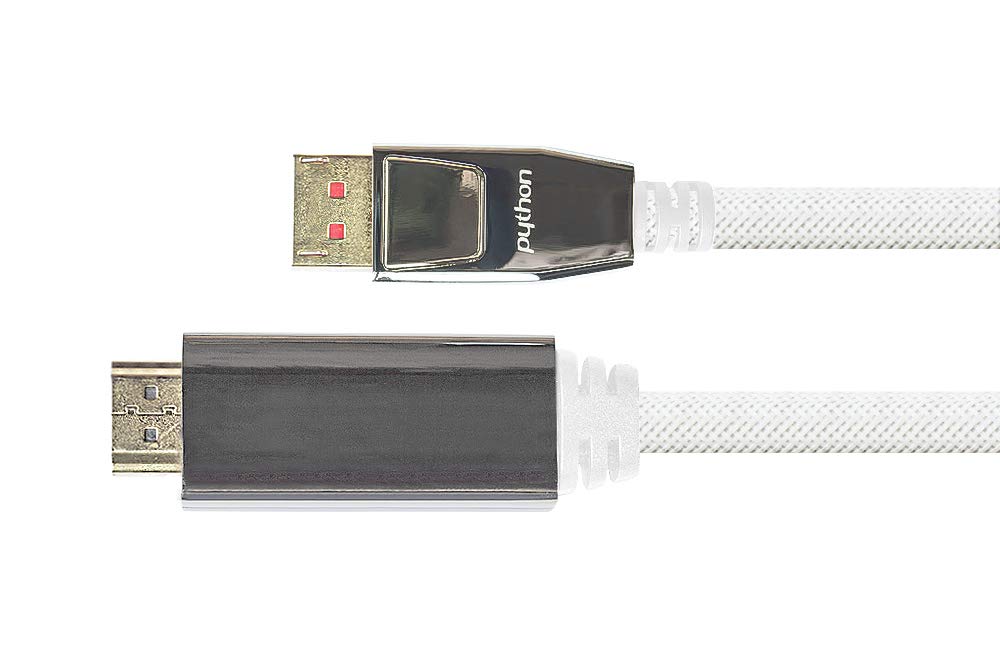 PYTHON Kabel przyłączeniowy Series Premium DisplayPort 1.4 do HDMI 2.0 - 4K / UHD @60 Hz - kabel adaptera - potrójne ekranowanie, w pełni metalowa wtyczka, pozłacana - przewód miedziany - plecionka