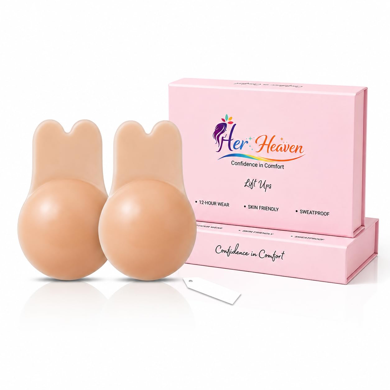 Silicone Breast Lift Up Cups for Women | Reusable Adhesive Invisible Bra Cups | Strapless Backless Push Up Breast Lift Inserts | Comfortable Sticky Bra for Dresses Nude-image-15