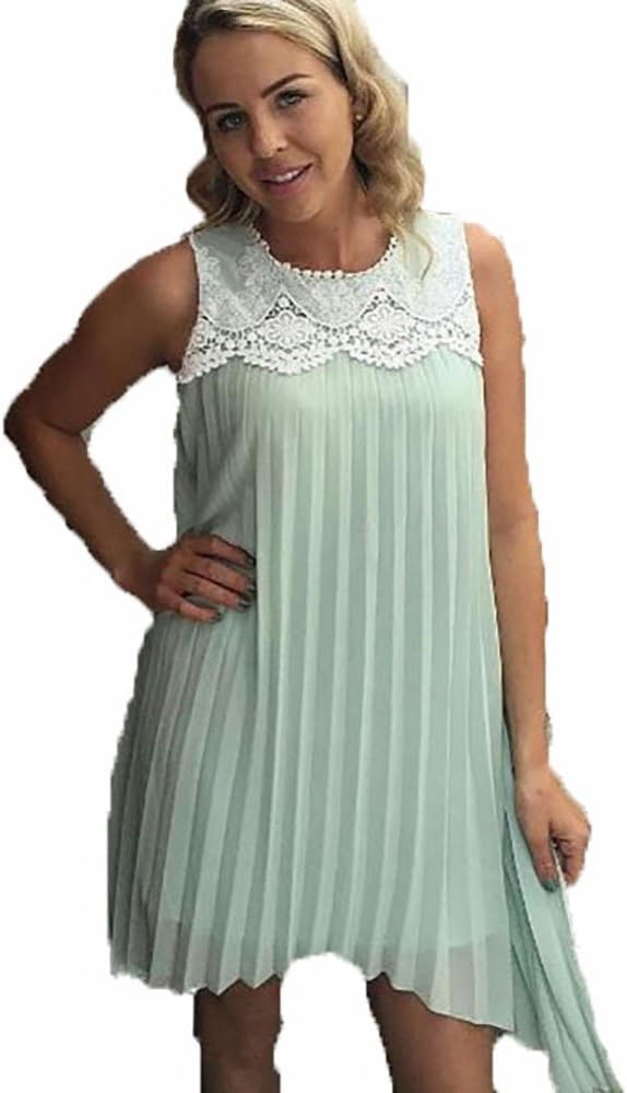 Darling London Melissa Mint Green Smock Pleated Tunic Dip Hem UK 16