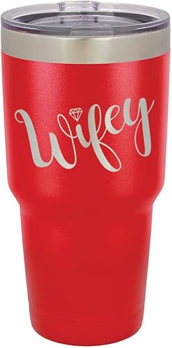 Taza de viaje de acero inoxidable con pajita y tapa superior deslizante, color rojo de 6.1 fl oz