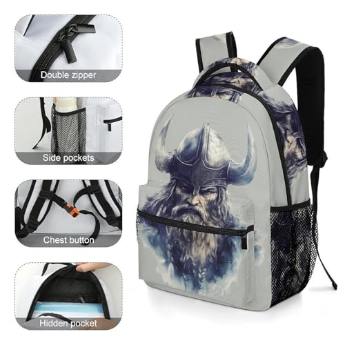 Valhalla-Viking Norse Mythology God Funny Backpack Casual Daypack Lightweight Shoulders Bag for Men Women Cute Print4