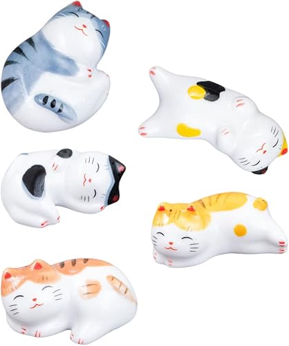 SHERCHPRY Lindo gato cerámica palillos soporte soporte soporte gato suerte cuchara tenedor cuchillo soporte animal fiesta decoración para fiesta SHERCHPRY Lindo gato cerámica palillos soporte soporte soporte gato suerte cuchara tenedor cuchillo soporte animal fiesta decoración para fiesta