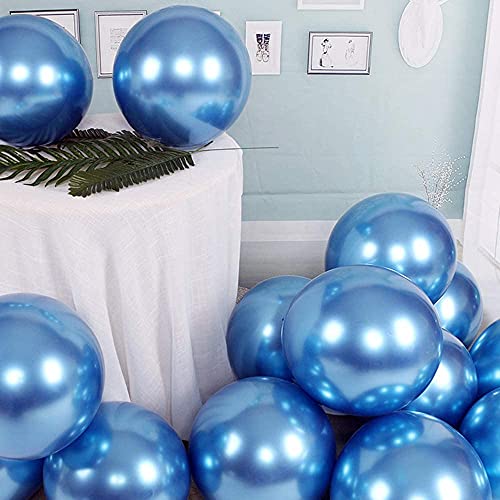 Image of Toyshine Blue Metallic Balloons for Party 50 pcs 12 inch Thick Latex balloons for Birthday Wedding Engagement Anniversary Festival Picnic Family Party Decorations-Blue