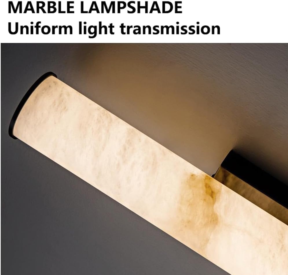 Spanish Natural Marble Wall Sconces Strip Alabaster Wall Lighting All Copper Indoor Nordic Sconce Wall Lamps for Bedroom Staircase Living Room Corridor