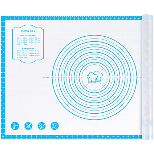 Image of Silicone Baking Pastry Mat,36 inch x 24 inch Large Non Stick Sheet Mat with Measurement, Non-slip Food Grade Dough Rolling Mat for Making Cookies,Macarons,Bread