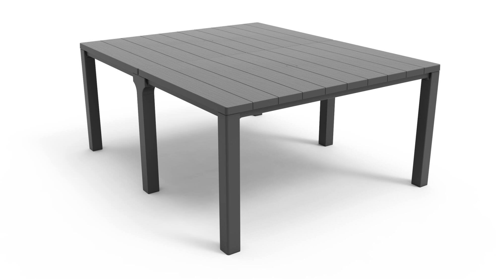 Dmora Tavolo da Esterno Antico 90x294x75h cm Nero Antracite 12 Posti Resistente ai Raggi uv, Meccanismo Estensione Multiposizione