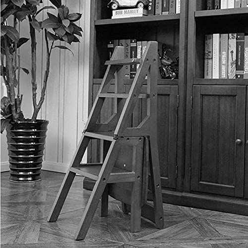 Taburete de escalada plegable para interiores con peldaños de madera 3