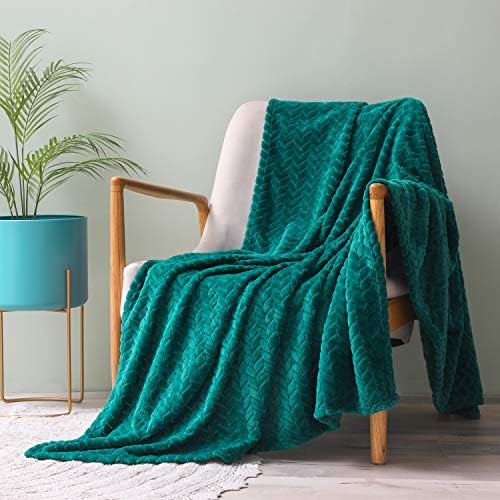 WAVVE Fleece Blanket Sofa Throw Teal 4ft x 5ft Fluffy Soft Warm Versatile Blanket for Sofa