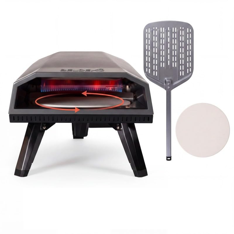 BELDEKO Four à Pizza Gaz DIEGO Pierre Tournante 400°C - Marque Française