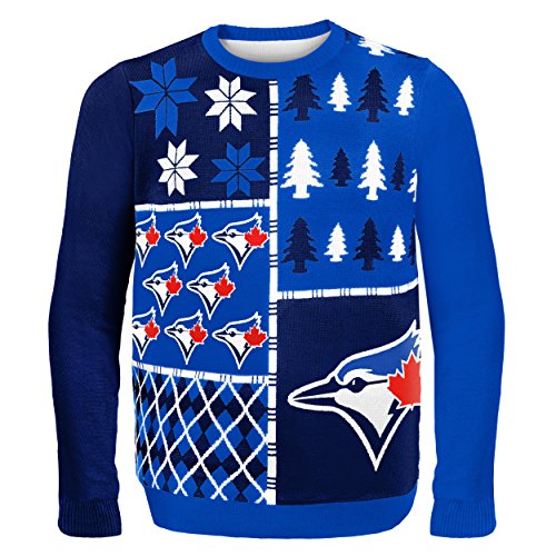 FOCO Toronto Blue Jays Busy Block Ugly Sweater Large