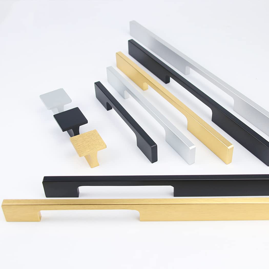 Maniglie per Mobili Lega di Alluminio Pomelli per Porta Pomolo Maniglione da Cucina Maniglia del Cassetto Maniglie Cabinet Maniglia Cucina Nero 2 Pezzi (Overall length 1200mm)