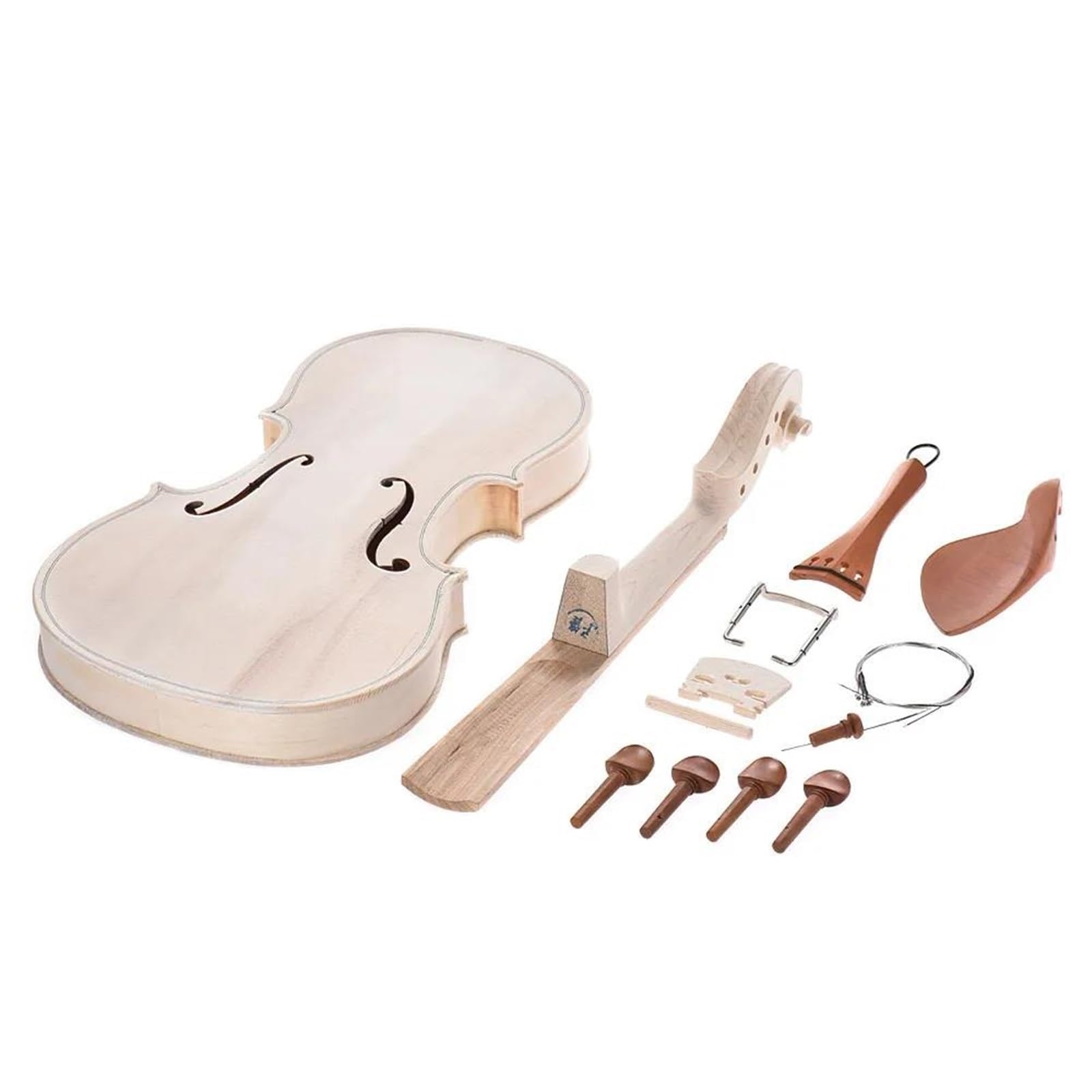 Kit Di Violino A Grandezza Naturale 4/4 Fai Da Te Fatto A Mano Violino Acustico In Legno Massello Naturale Con Pannello In Abete Rosso E Fondo In Acero(Ebony)