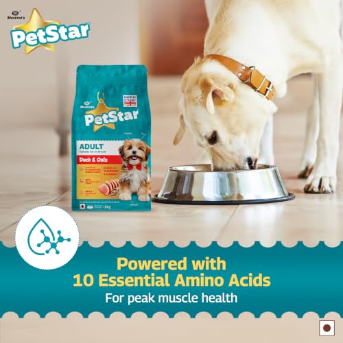 Image of Petstar Adult Dry Dog Food 10 kg, Duck & Oats, High Protein, Easy Digestion, Immunity Support, No Artificial Flavours or Added Sugar