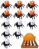 TOBLEC 12 luces Piezas Velas Led de luz Halloween, velas sin llama, velas LED,velas de té, araña, luz nocturna para...