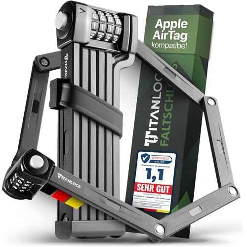 TITANLOCK Fahrradschloss Faltschloss Diebstahlsicher [Individueller Pin] Zahlenschloss Schnelle + Leichte Montage Rostfrei Sicherheitsstufe 10/10