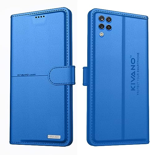 Image of KIVANO Samsung Galaxy A12 / Samsung Galaxy M12 / Samsung Galaxy F12 Flip Cover | Leather Finish | Inside Pockets & Inbuilt Stand | Shockproof Wallet Style Magnetic Closure Back Cover Case