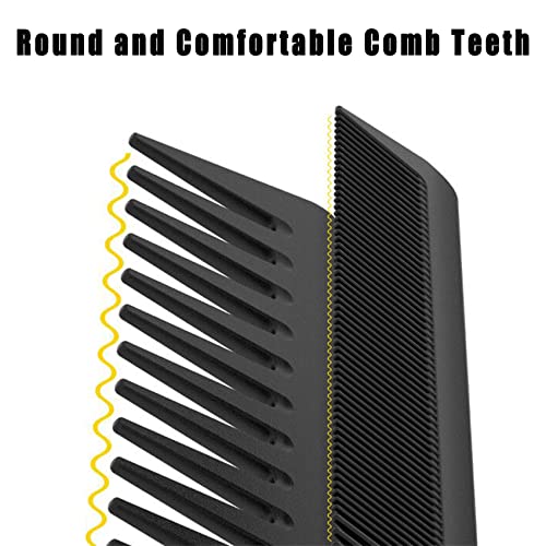Jaimela-Carbon-Comb-Set-4-Pcs-Wide-Tooth-Comb-Cutting-Comb-Fine-and-Wide-Tooth-Comb-Anti-Static-Heat-Resistant-Styling-Comb-for-Most-Hair-Types-for-Long-Wet-Curly-Hair