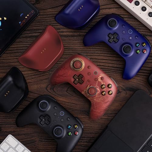Image of 8BitDo Ultimate 2 Wireless Controller with TMR Joysticks for Windows & Android, Gaming Controller with Switchable Hall Effect /Tactile Triggers, RGB Fire Ring, 8Speed Wireless Tech, Charging Dock,WUCHANG: Fallen Feathers-Red