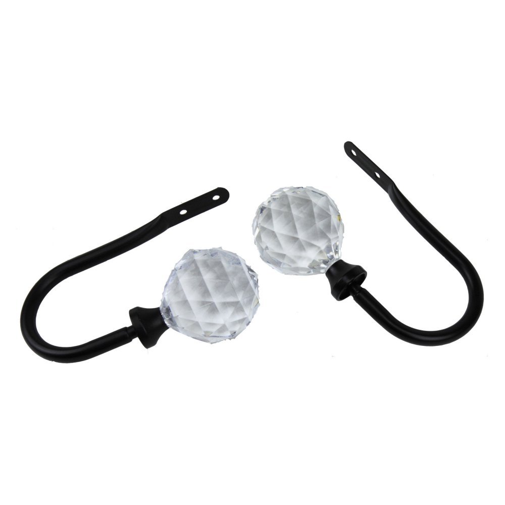 Modern Faceted Curtain Holdback Finish: Black