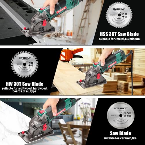HYCHIKA Mini Circular Saw 3 Blades