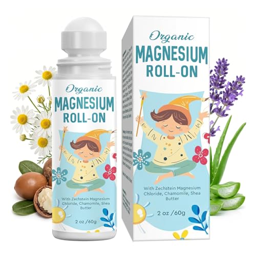 Novalisse Magnesium Lotion for Kids Sleep & Calm Natural Magnesium Roll-On for Sleep & Calming Mess Free Applicator for Bedtime Routine