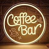 Coffee Bar Neon Sign for Wall Decor Dimmable LED Neon coffee Light Up Sign for Coffee Station, Cafe Shop, Restaurants, Kitchen Party Decoration Gifts(12.99 * 12.99inches)