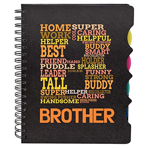 YaYa Cafe Birthday Gifts for Brother, Wirebound Notebook A5 Size, 300 Ruled Pages Printed Super Brother YaYa Cafe Birthday Gifts for Brother, Wirebound Notebook A5 Size, 300 Ruled Pages Printed Super Brother