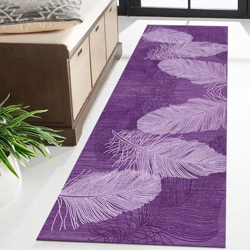 Tapis de couloir pour cuisine et entrée style abstrait violet - 3