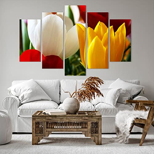 Schilderij op canvas - Print Wandschilderij - tulpenvaas boeket - 150x100cm - Canvas Print Schilderij - Wandafbeelding - Afdrukken op Canvas - Wandfoto - Kunstdruk - Wanddecoratie - EA150x100-1366 - Afbeelding 4