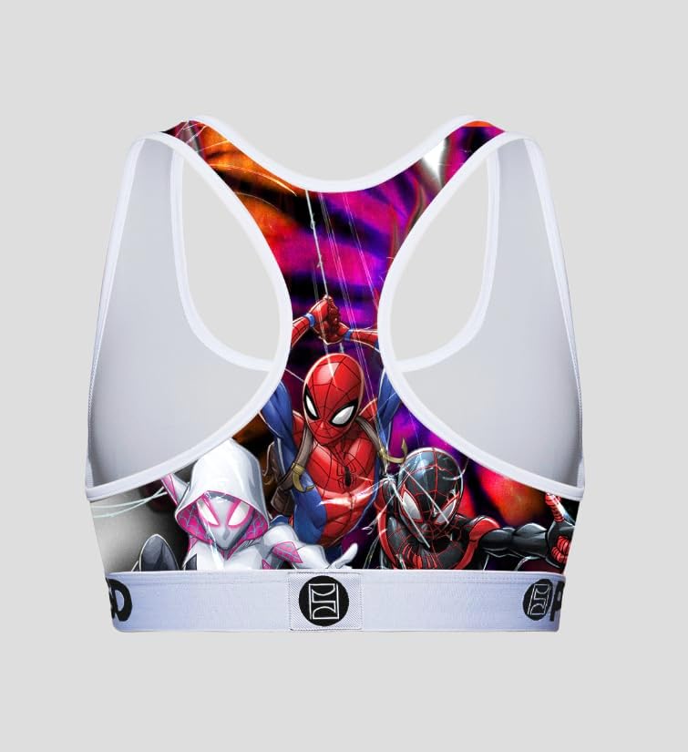 PSD Women's Spider-Man Triad Sports Bra, Multi, L