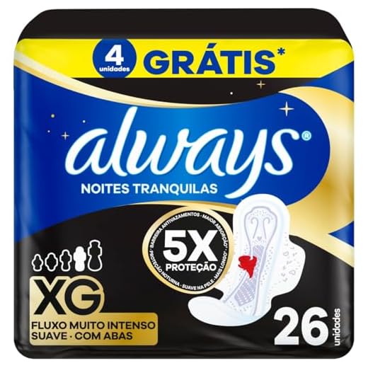 Always Absorventes Noites Tranquilas Suave Xg 26 Unidades