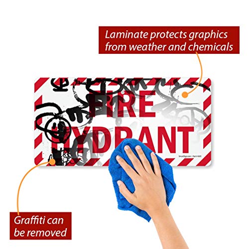 SmartSign Aluminum Sign, Legend "Fire Hydrant", 9" High X 18" Wide, Red on White by SmartSign - Image 5